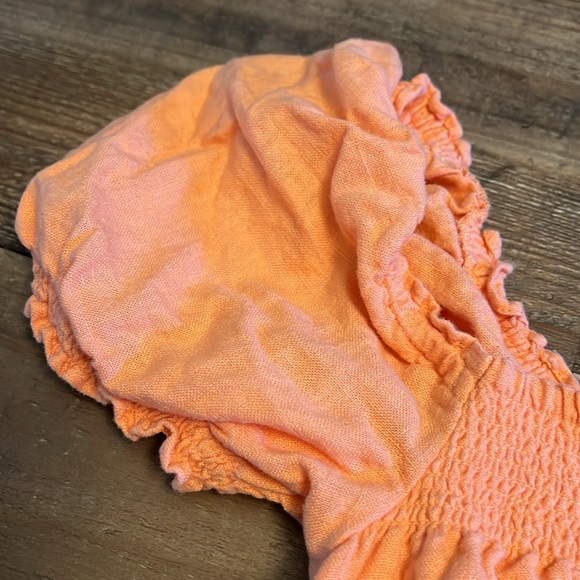 Abercrombie & Fitch Melon Peach Linen Blend DRESS Small Petite SP - Picture 3 of 7